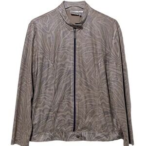 CHICO'S -‎ JACKET - ANIMAL PRINT - EXC COND - FAUX LEATHER - LIGHTWEIGHT